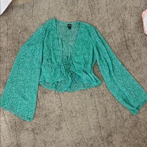 Wild Fable Teal Floral Blouse